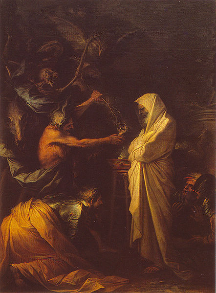 Salvator Rosa L ombre de Samuel apparaissant a Saul chez la pythonisse d Endor.